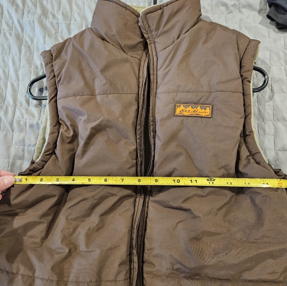 Womens Eddie Bauer Reversible Fleece Puffer Vest Brown Size 18/20 - Picture 5 of 9
